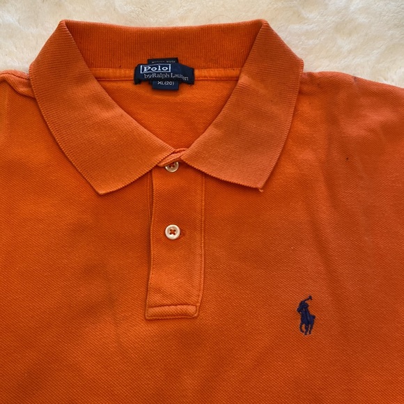 Polo by Ralph Lauren youth XL/ mens small in orange polo 2 button - Picture 3 of 4